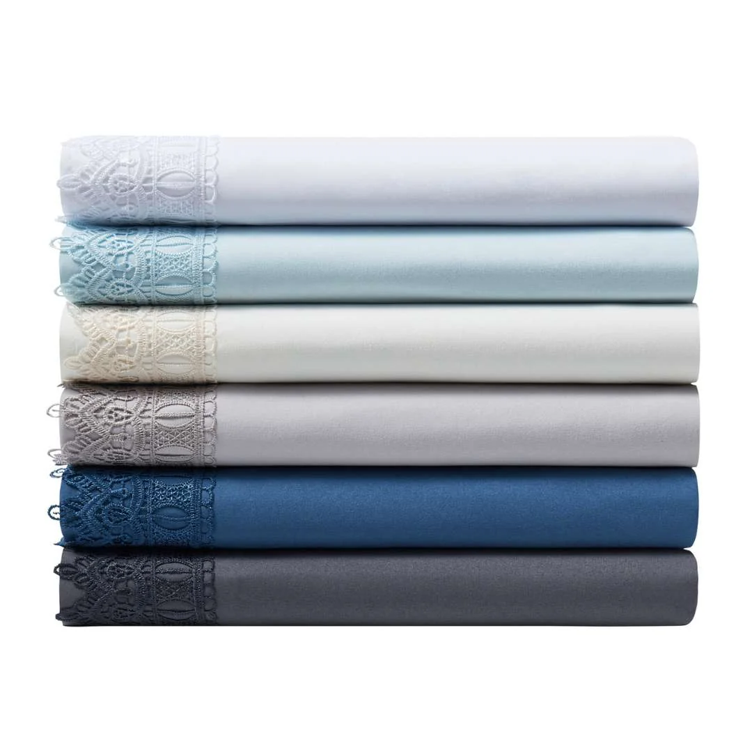 Luxury Bamboo Lace Crochet Embroidery 4 Piece Sheet Set Superior