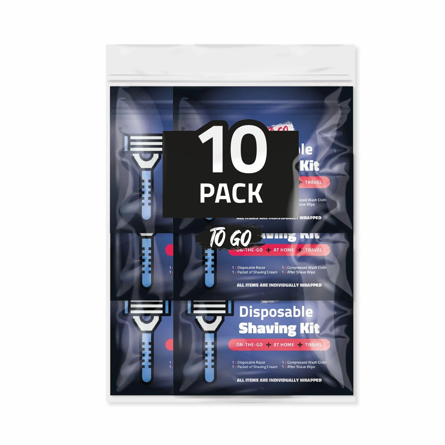 Efficient Disposible Shaving Kits Pack of 10 Black Relaxed