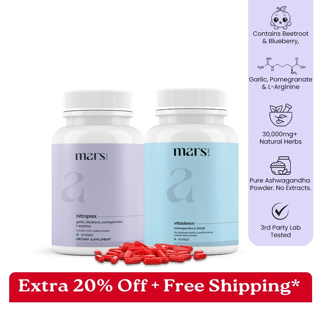 Efficient Mars Rise Max Combo Dual Action Testosterone Nitric Oxide Support for Strength Stamina Performance Functional