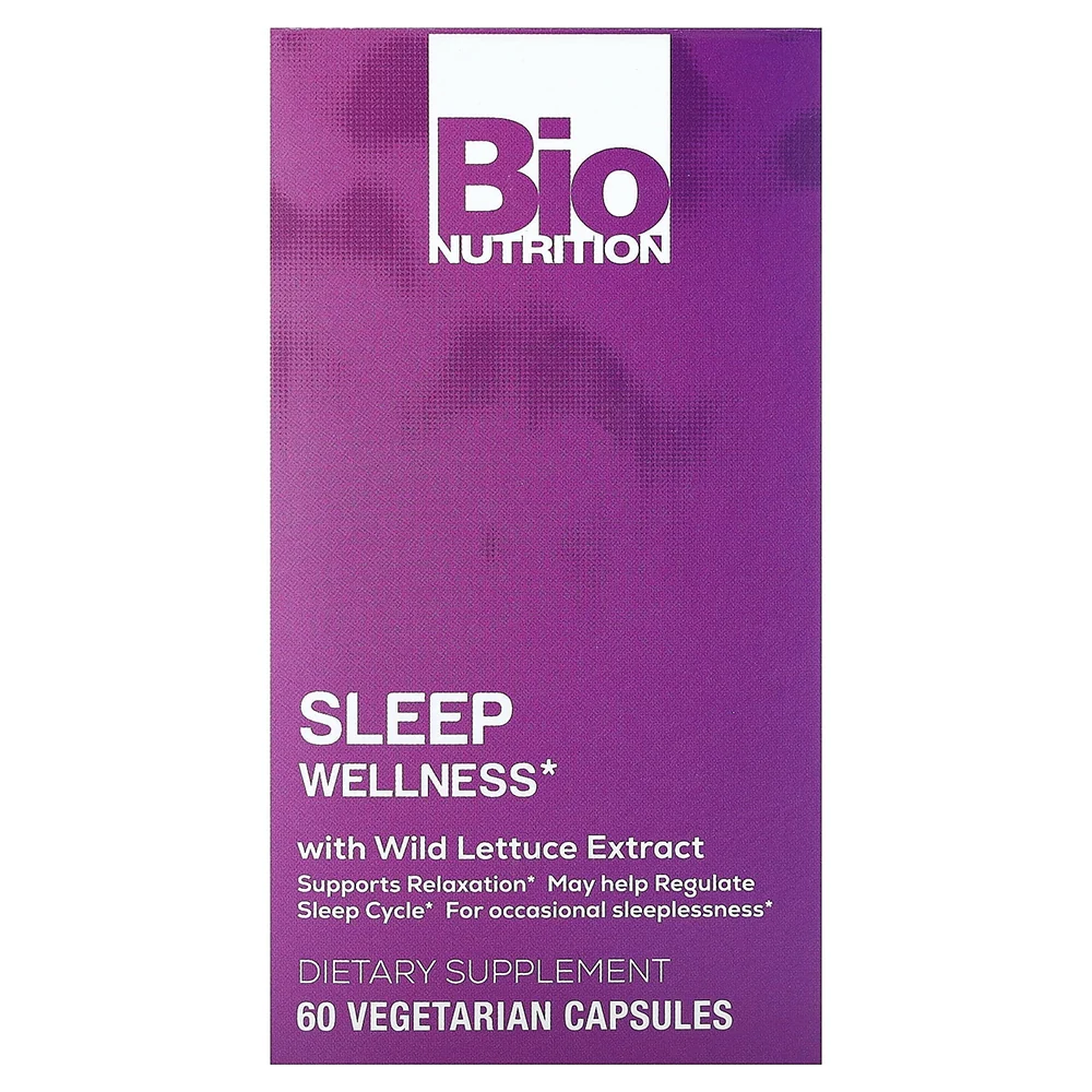 Verified Bio Nutrition Sleep Wellness with Wild Lettuce Extract Vegetarian Capsules 60Ea Fine Crafted