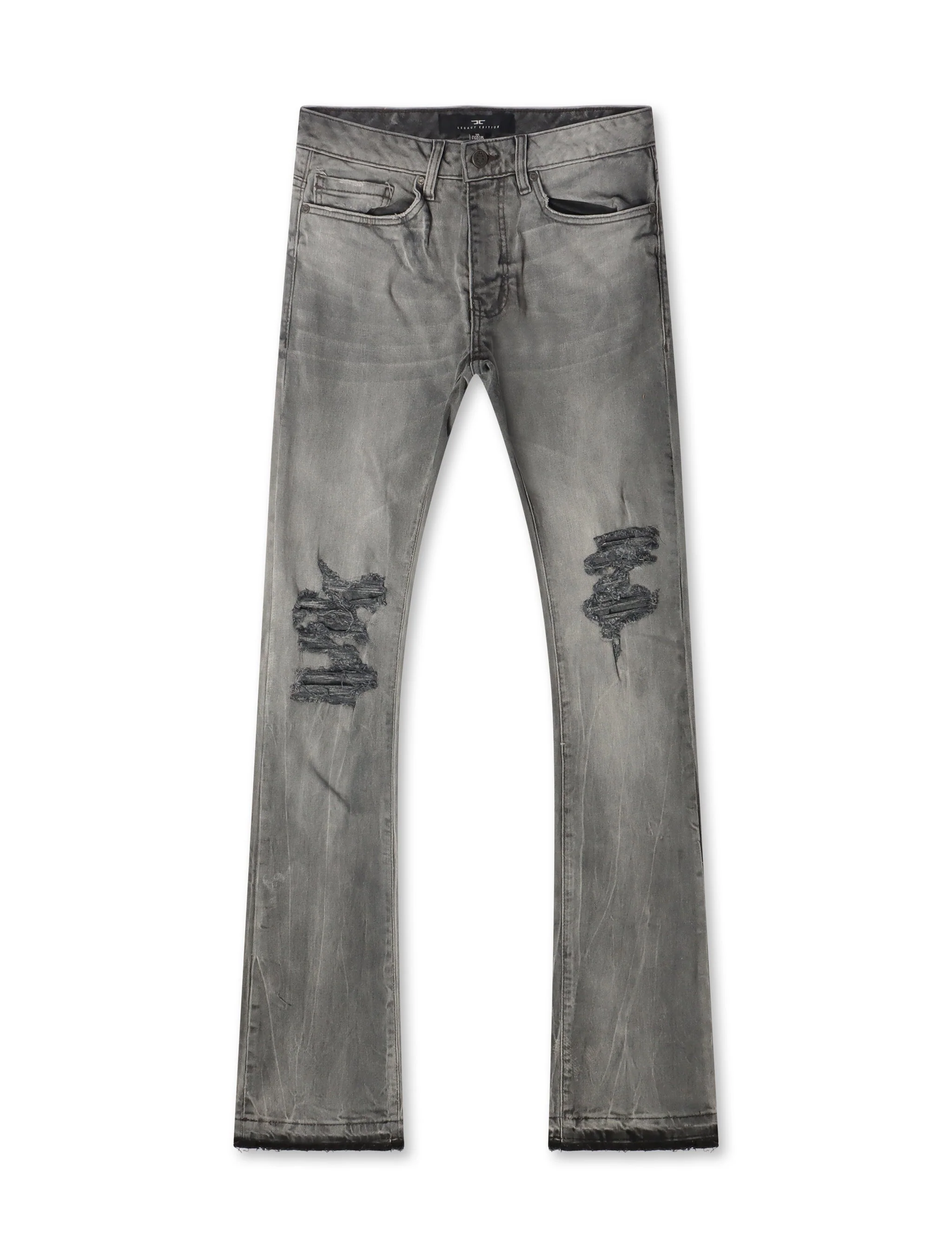 Clean Jordan Craig Stacked Shredded Jeans - Smoked Gray Easy-to-Use