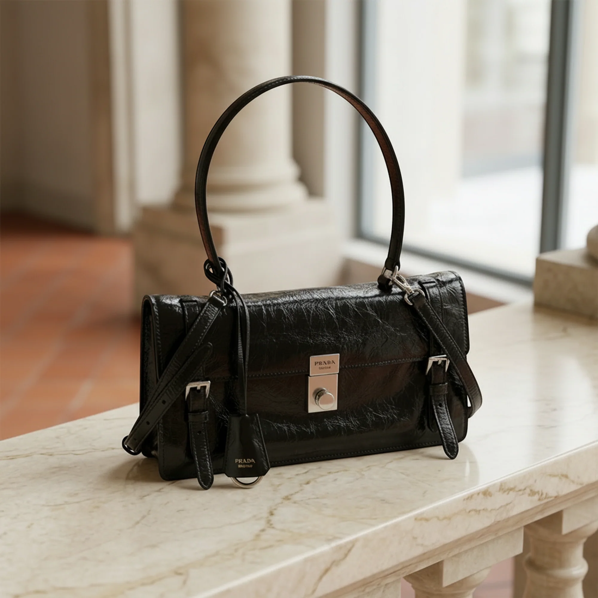 Excellent Prada · Saffiano Leather Handbag First-Class