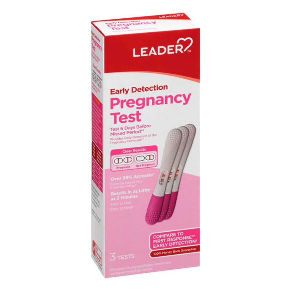 Efficient Leader Early Detection Pregnancy Test 3 Ea Durable
