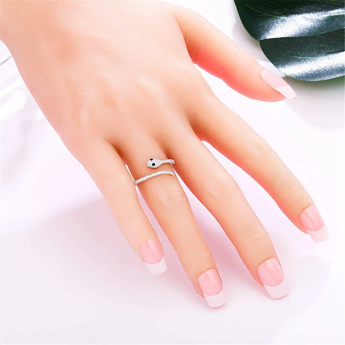 Selected Cubic Zirconia Rose Goldtone Snake Ring Verified