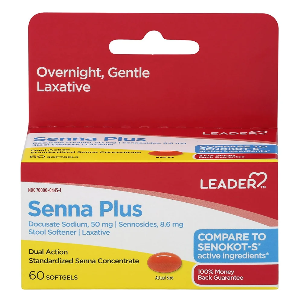 Versatile Leader Senna Plus Laxative and Stool Softener Softgels 60 Ea Eco-Friendly