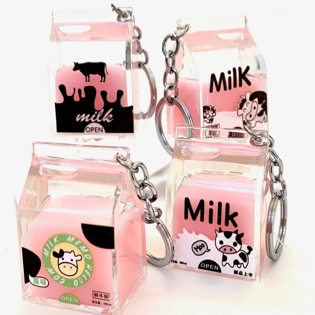 Environmentally Friendly Pink Milk KeyChain Classic