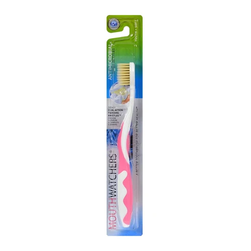 Crafted Doctor Plotka Mouth Watchers Antibacterial Youth Manual Gentle Cleansing Toothbrush Pink 1Ea Casual