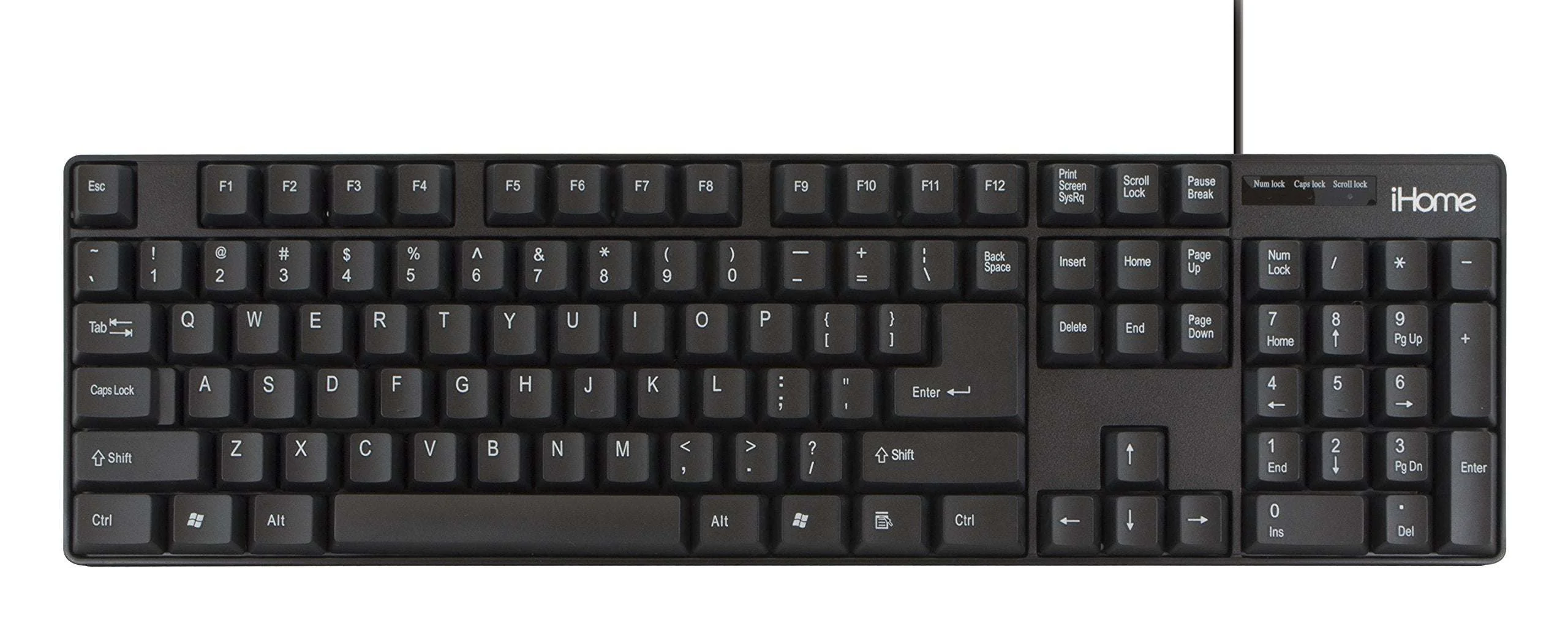 Verified Ihome Ih-K1000b Full Size Usb Desktop Keyboard Black Superior