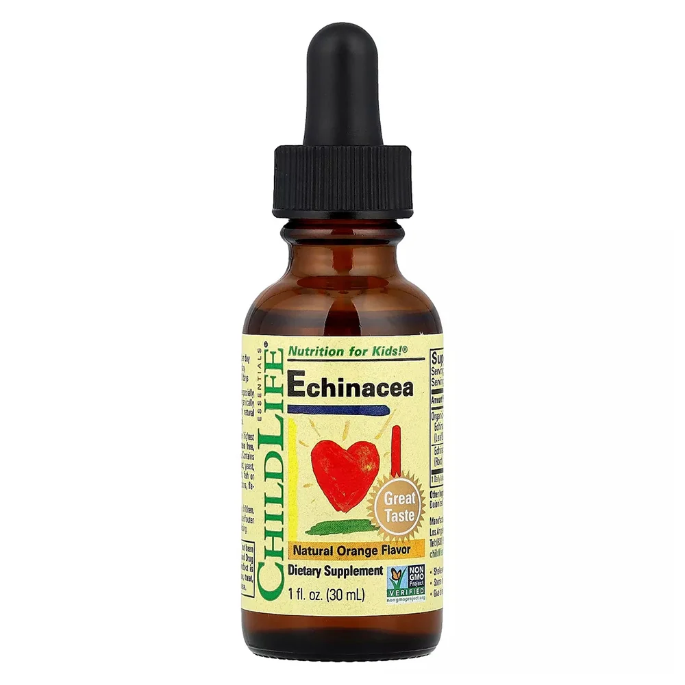 Versatile ChildLife Echinacea Dietary Supplement Natural Orange Flavor Nature Based Immune Support for Infants and Kid 1Oz 30ml Verified