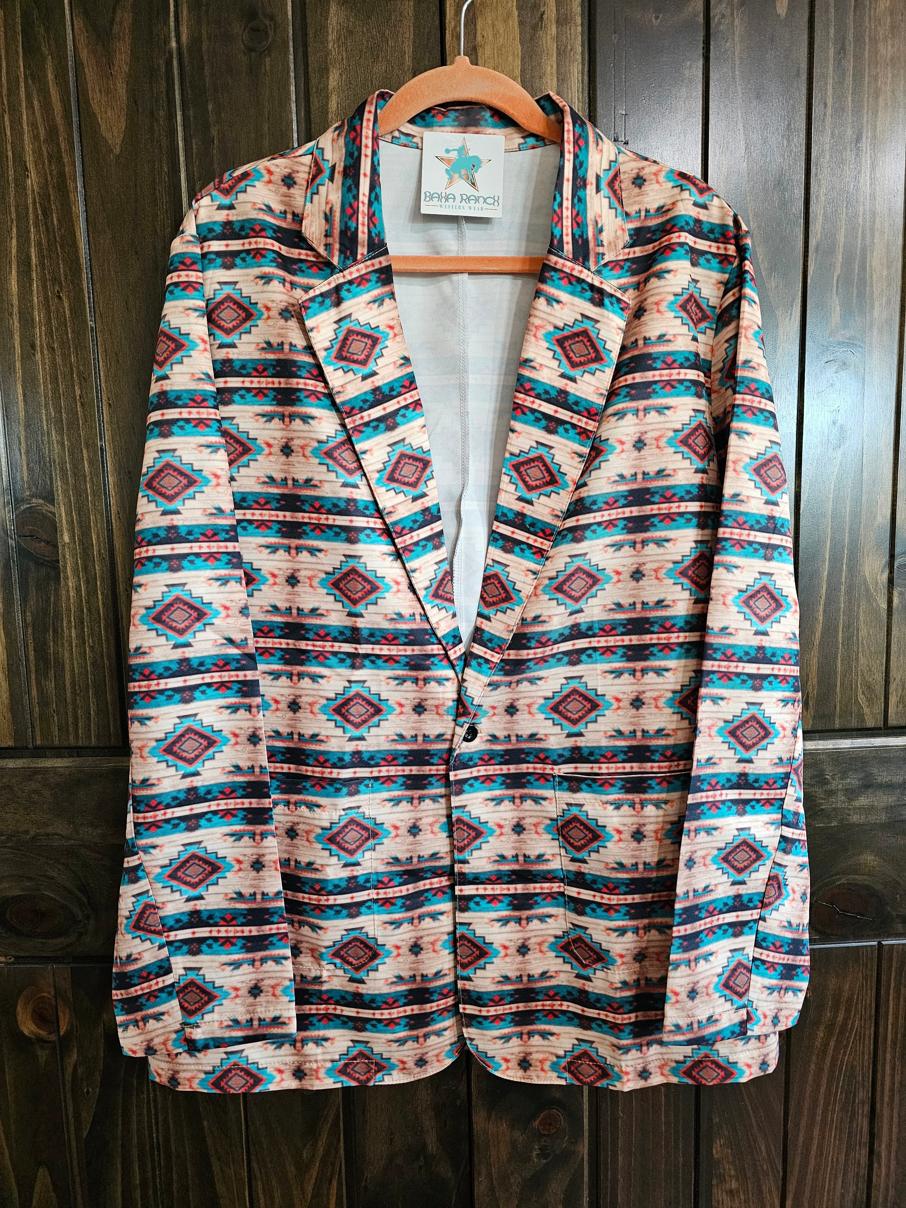 Crafted Baha Ranch Arizona Aztec Women's Blazer Natural
