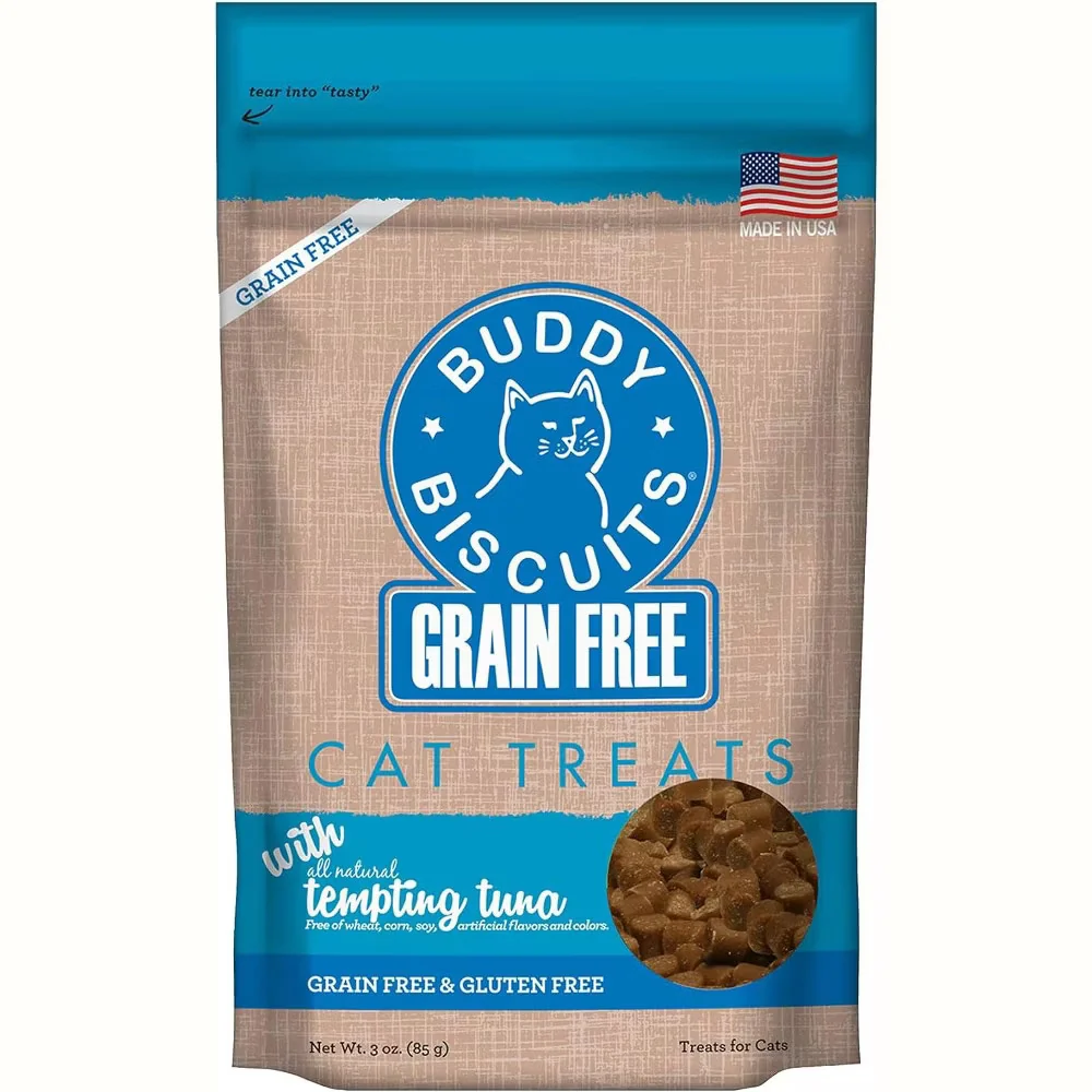 High-Grade Buddy Biscuits Grain Tempting Tuna Cat Treats 3 Oz Top-Quality