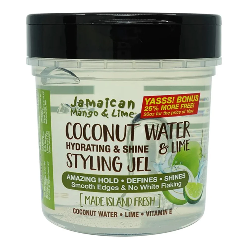 Trendy Jamaican Mango and Lime Style Gel with Coconut Water for Hold and Shine 20Oz 567g Traditional