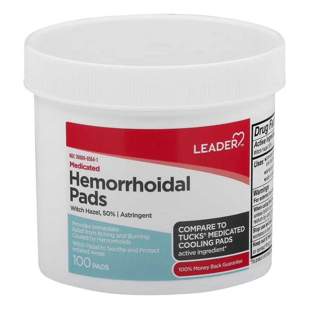 Selected Leader Medicated Hemorrhoidal Pads 100 Ea Stylish