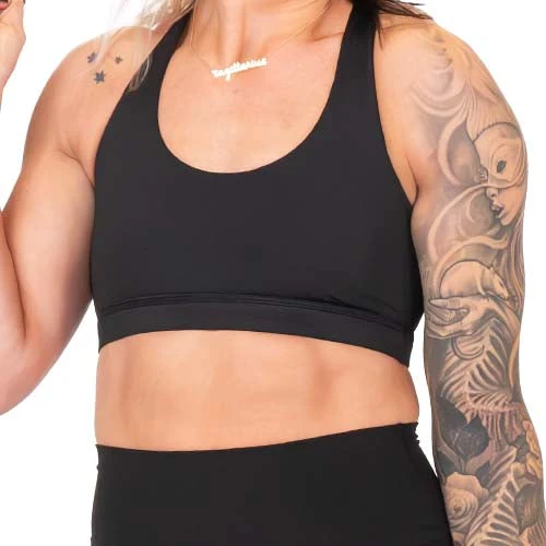 Outstanding Constantly Varied Gear Butterfly Back Bra - All Black Stylish