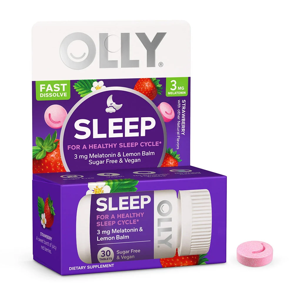 Durable Olly Sleep Fast Dissolves 5 Mg Supplement Strawberry Flavor 30 Ea Classic