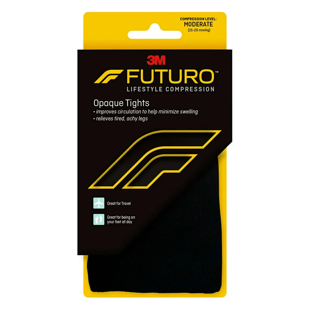 Fashionable Futuro Opaque Tights 15-20 Mmhg Moderate Large Black Pair 1 Ea Top-Quality