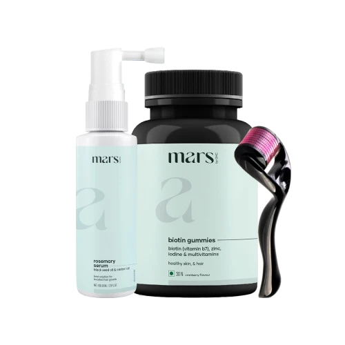 Authentic Mars Hair Loss Treatment Combo Clinically Proven Serum Biotin Derma Roller Relaxed