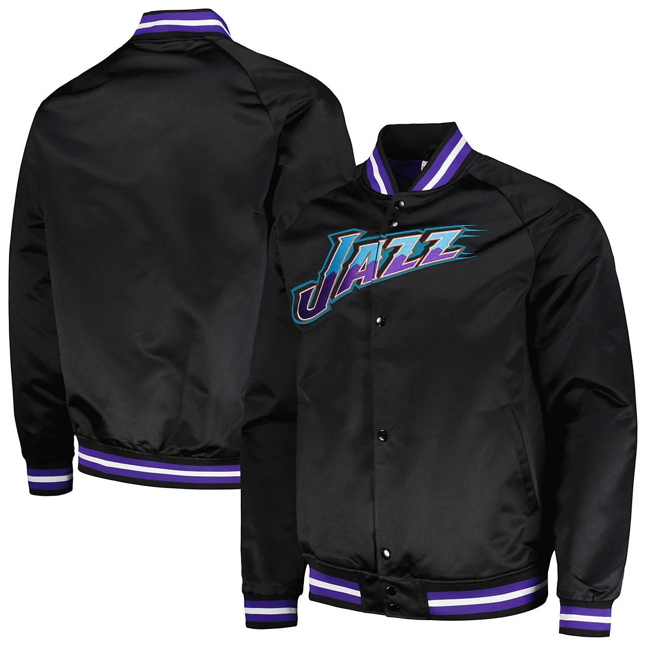 Casual Mitchell Ness Men's Lightweight Satin Jacket Vintage Logo Jazz Jackets Pure
