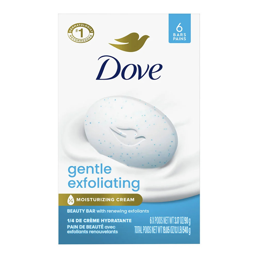 Detailed Dove Exfoliating Bath Bars Gentle Exfoliation and Moisturizing Skin 3.17Oz 90g 6Ea Proven