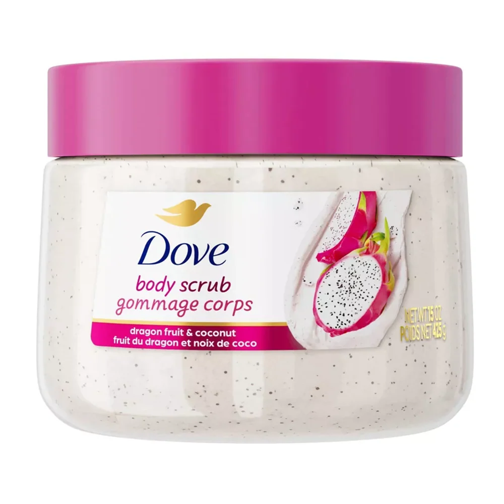 Authentic Dove Dragon Fruit and Coconut Body Scrub Exfoliating and Moisturizing Skin 15Oz 425g Practical
