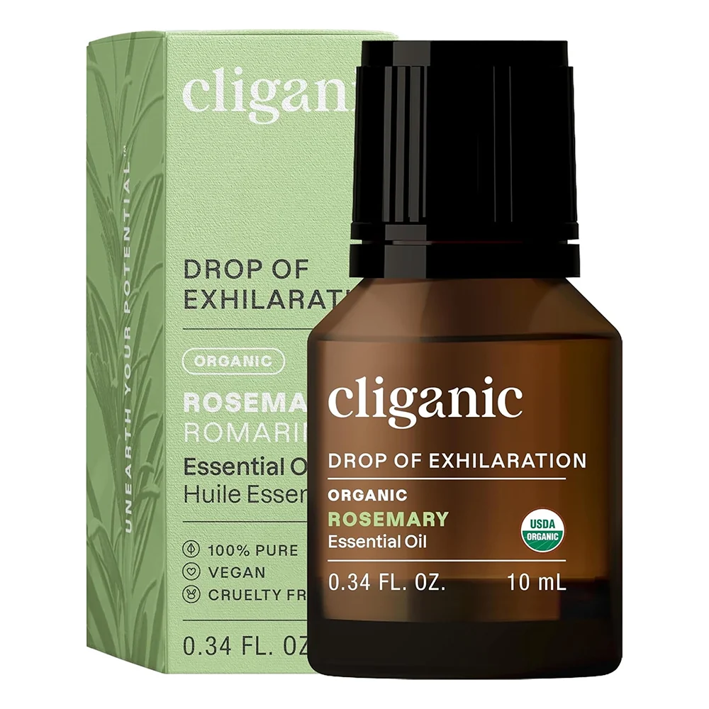 Versatile Cliganic Organic Rosemary Essential Oil Nourishes the Scalp 0.3Oz 10ml Breathable