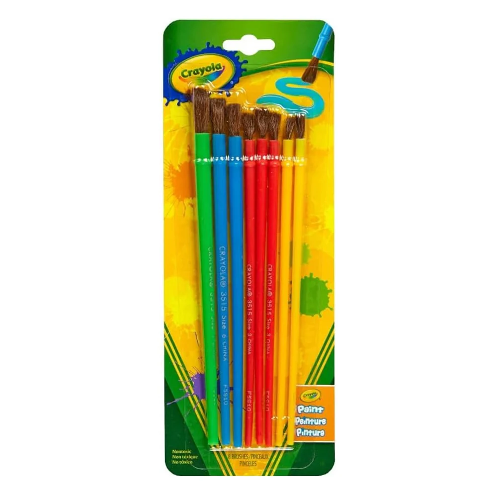 Exclusive Crayola Assorted Brushes Art and Craft Brush Set 8Ea Stylish