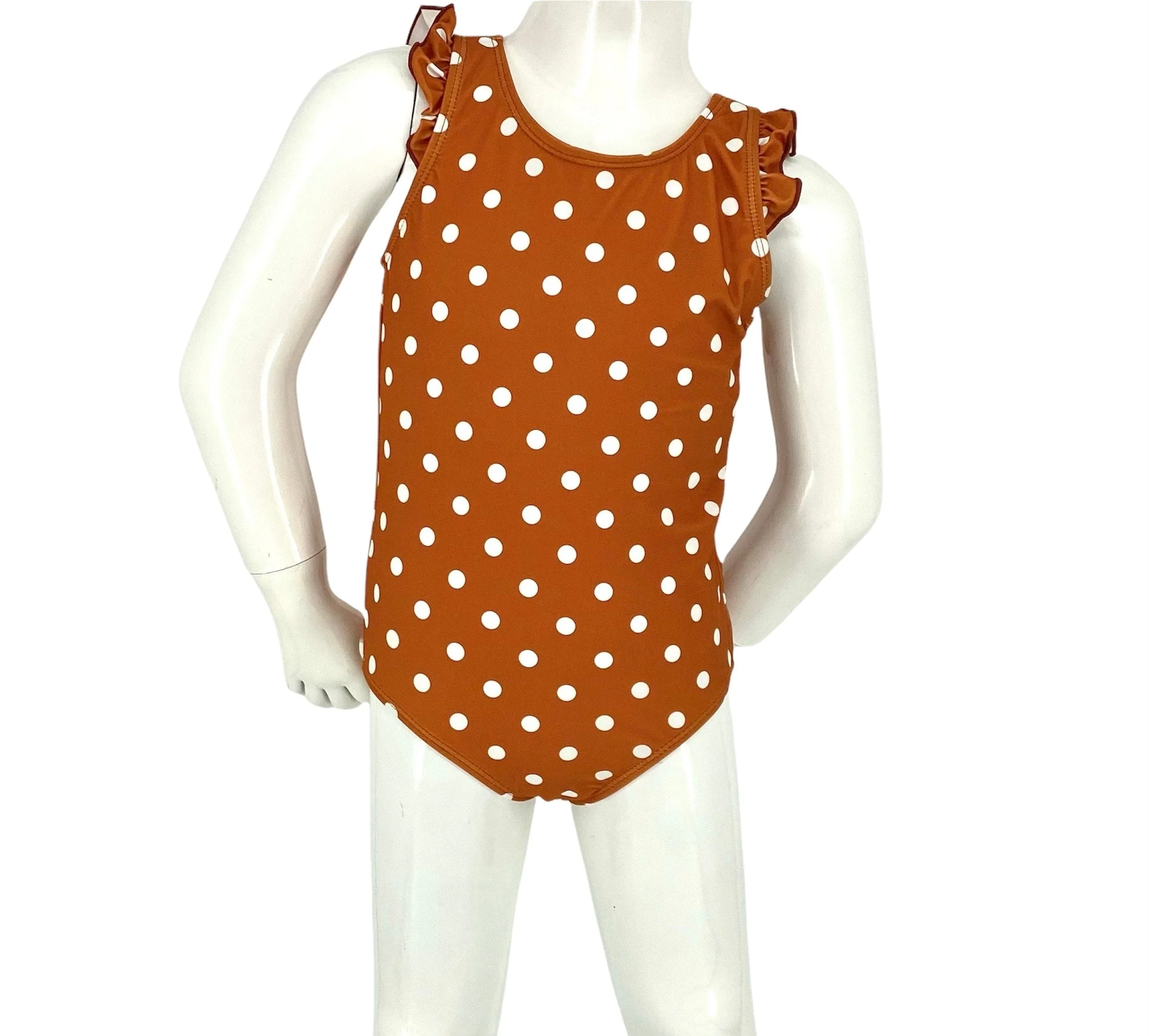 Smooth Marina West K4708 Kids One-Piece Swimsuit Brick White Dot Innovative