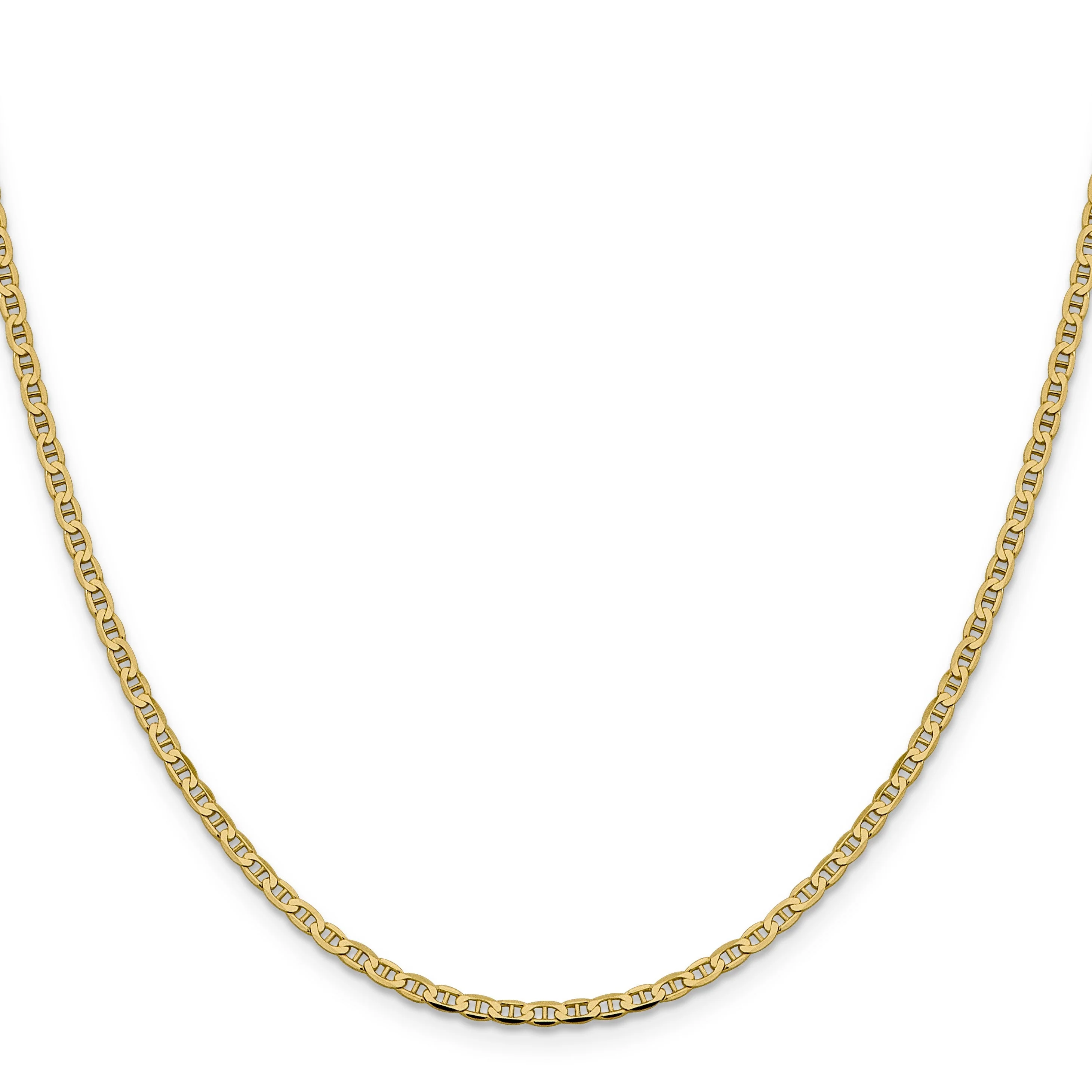 Consistent 10K Gold Flat Anchor Chain 18 inch High-Quality