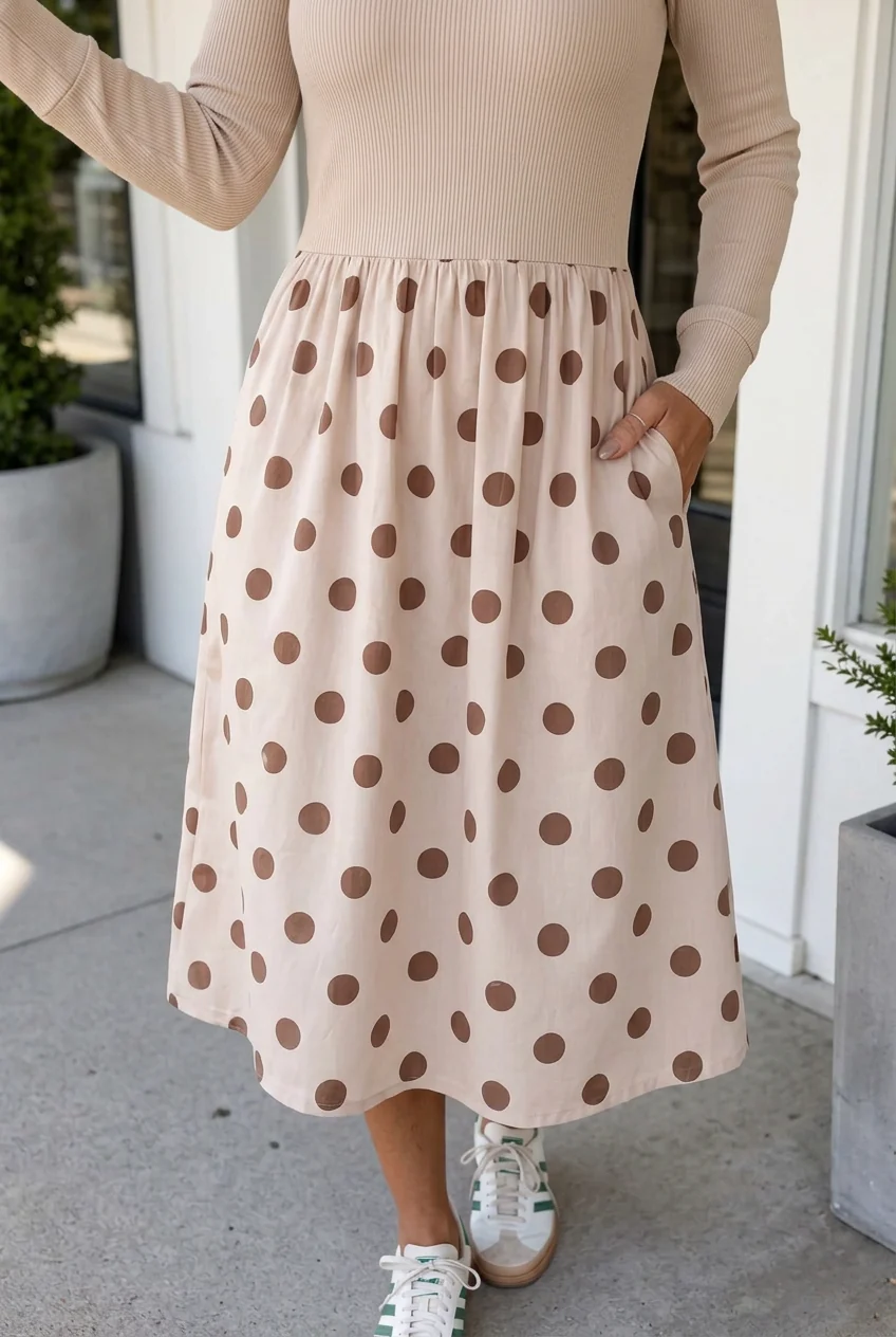Comfortable Kara Midi Long Sleeve Dress Quality