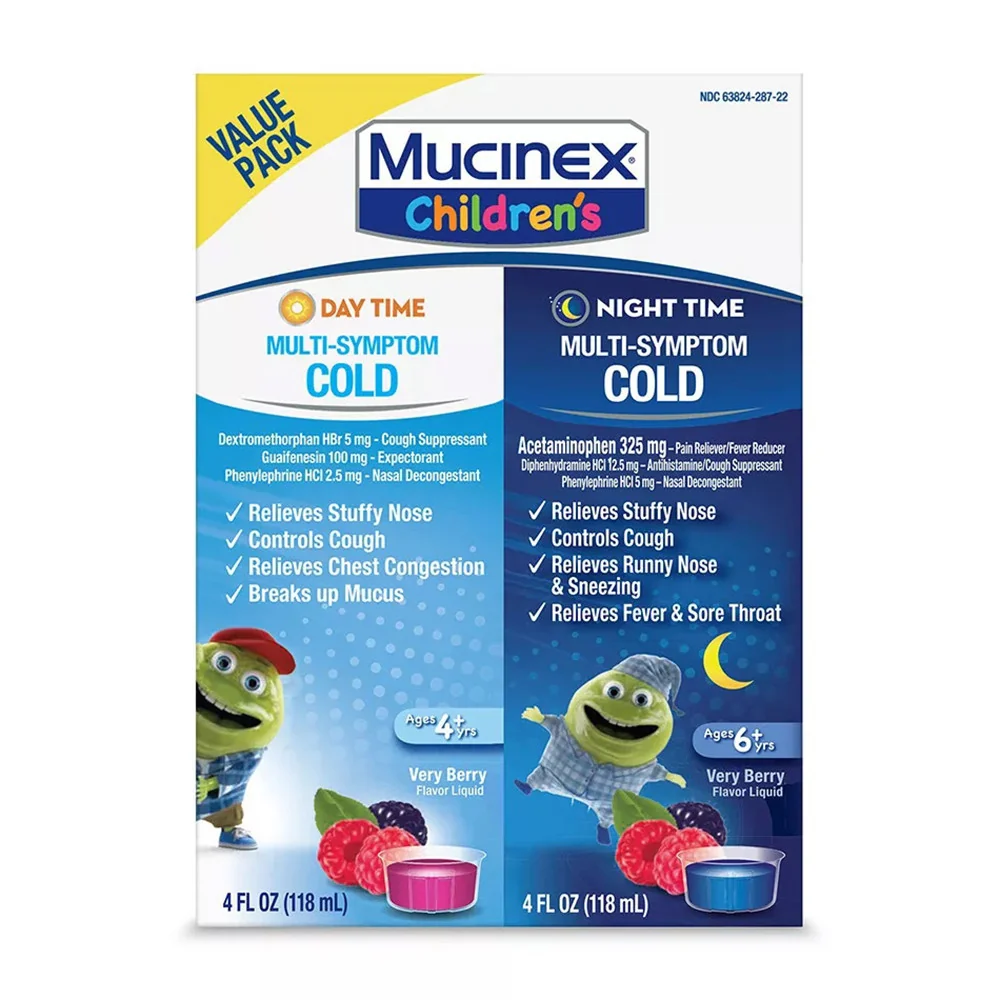 World-Class Mucinex Childrens Multi Sympton Cold Medicine Day And Night Liquid Pack Of 2 4 Oz Excellent