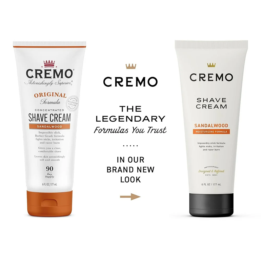 Reusable Cremo Soothes Skin Woodsy Scent Sandalwood Shave Cream 6Oz 177ml Carefully Designed