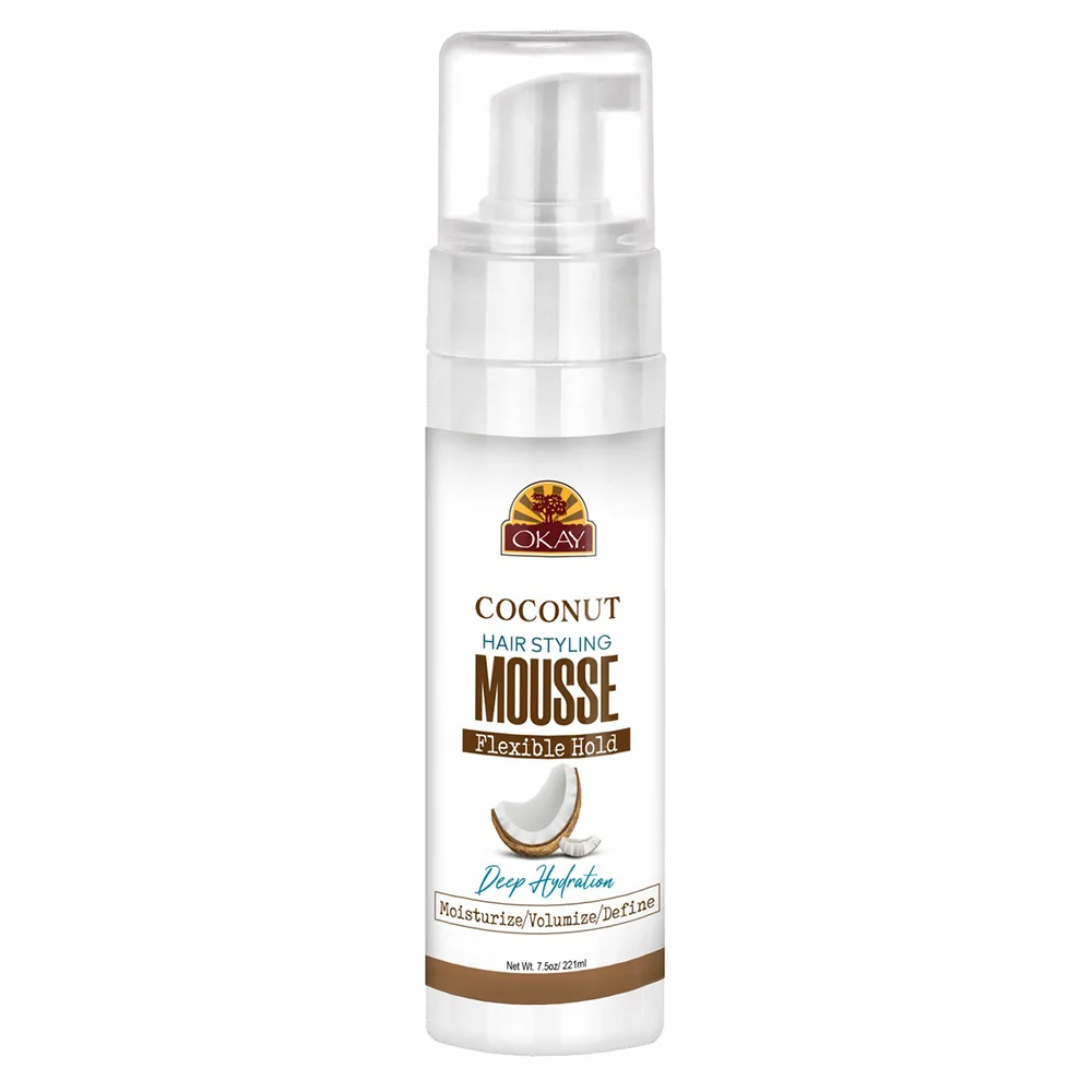 Advanced Okay Coconut Hair Styling Mousse with Extra Hold 8Oz 222ml Long-Lasting