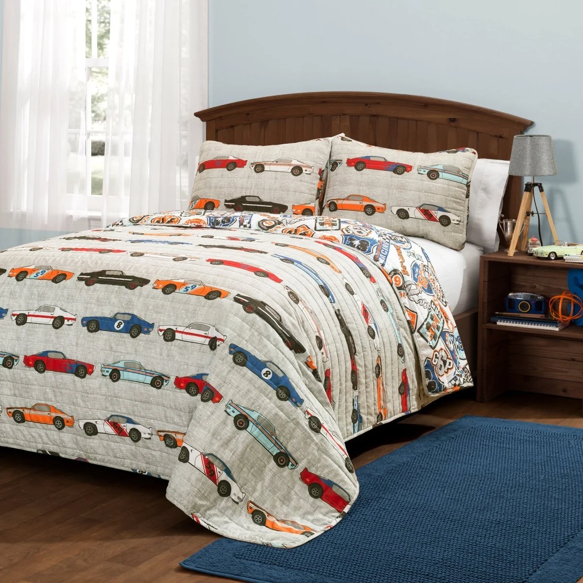 Trendy Race Cars Quilt Set Lightweight