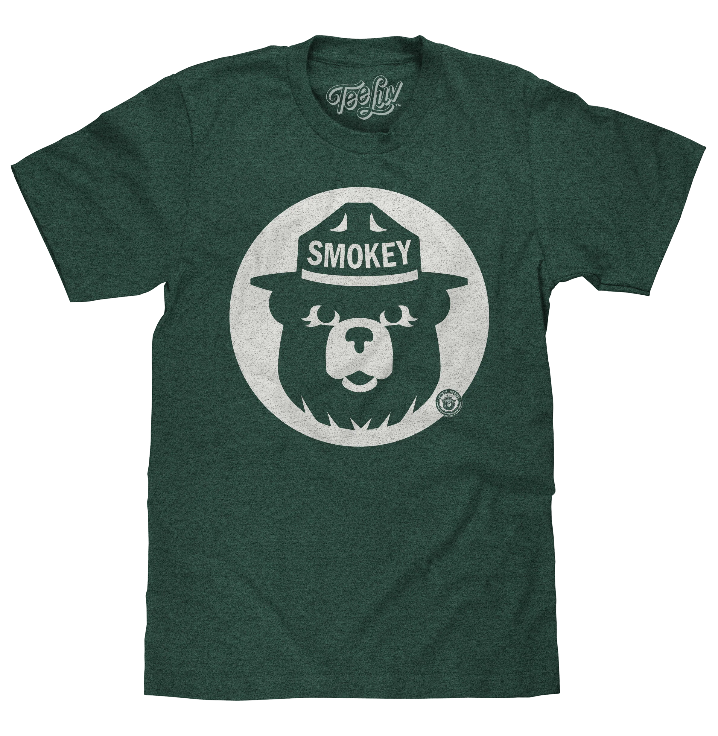 Trendy Smokey Bear Shirt Retro Mascot T-Shirt - Forest Green Minimalist