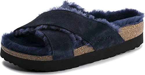World-Class Birkenstock Unisex Daytona Suede Leather Navy Solid