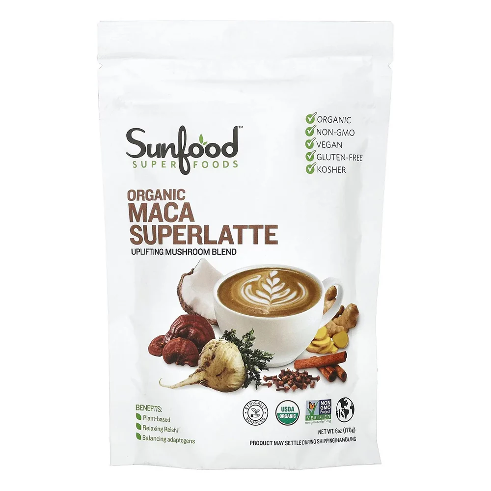 Smart Sunfood Superfoods Organic Maca Superlatte for Energy Vitality and Hormonal Balance 6Oz 170g Official