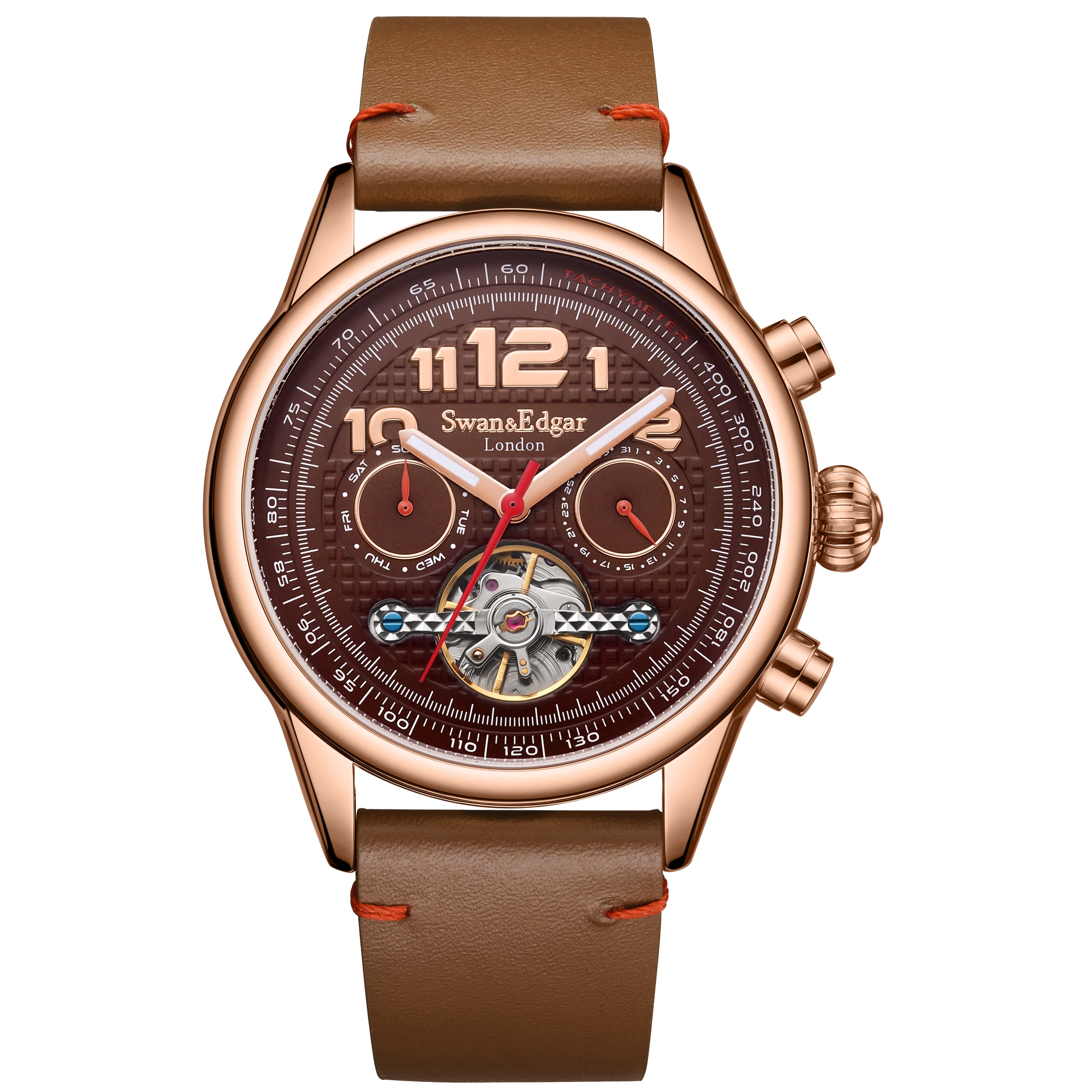 World-Class Limited Edition Swan Edgar Hand Assembled Hasten Automatic Rose Brown Breathable