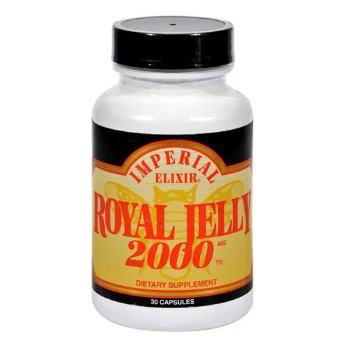 Breathable Imperial Elixir Royal Jelly 2000mg Capsules Support Energy Skin Health and Hormone Balance 30Ea High-Quality