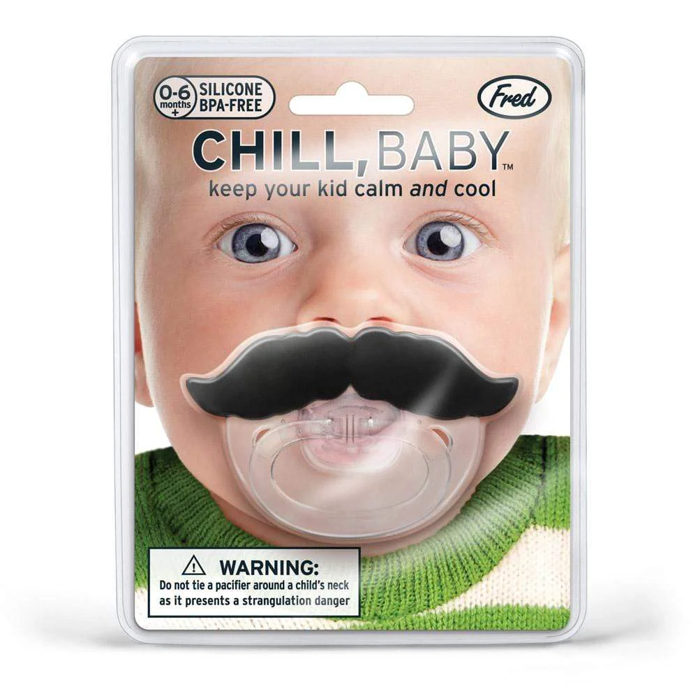 Durable Chill Baby Pacifier Mustache Unique