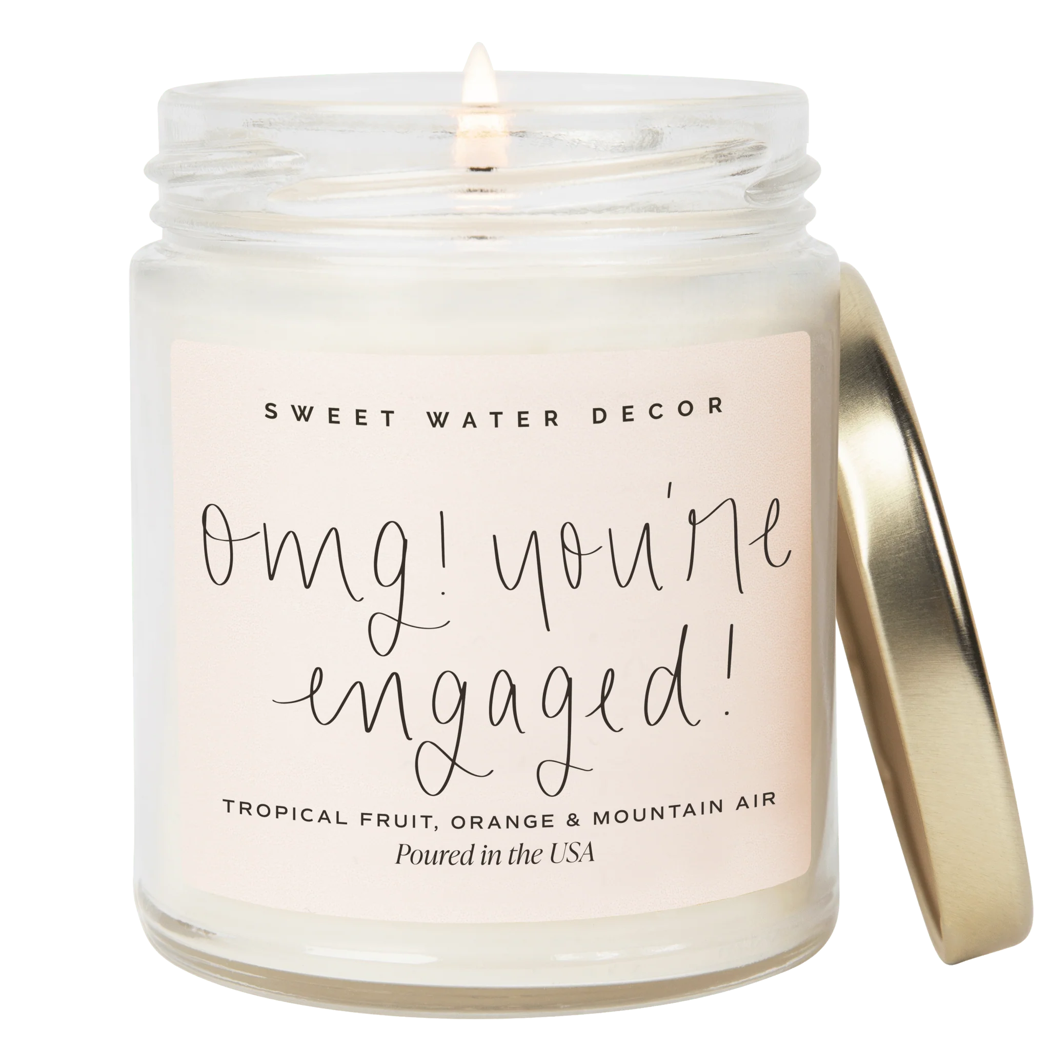 Professional OMG You're Engaged Soy Candle - Clear Jar - 9 oz Relaxed