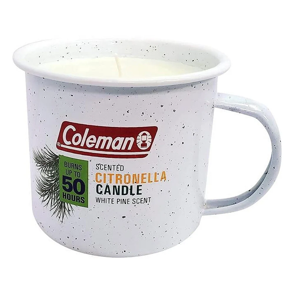 Specialty Coleman Retro Logging Citronella White Mug Candle with Pine Scent 50 Hours 6 Oz 6 Pack Trusted