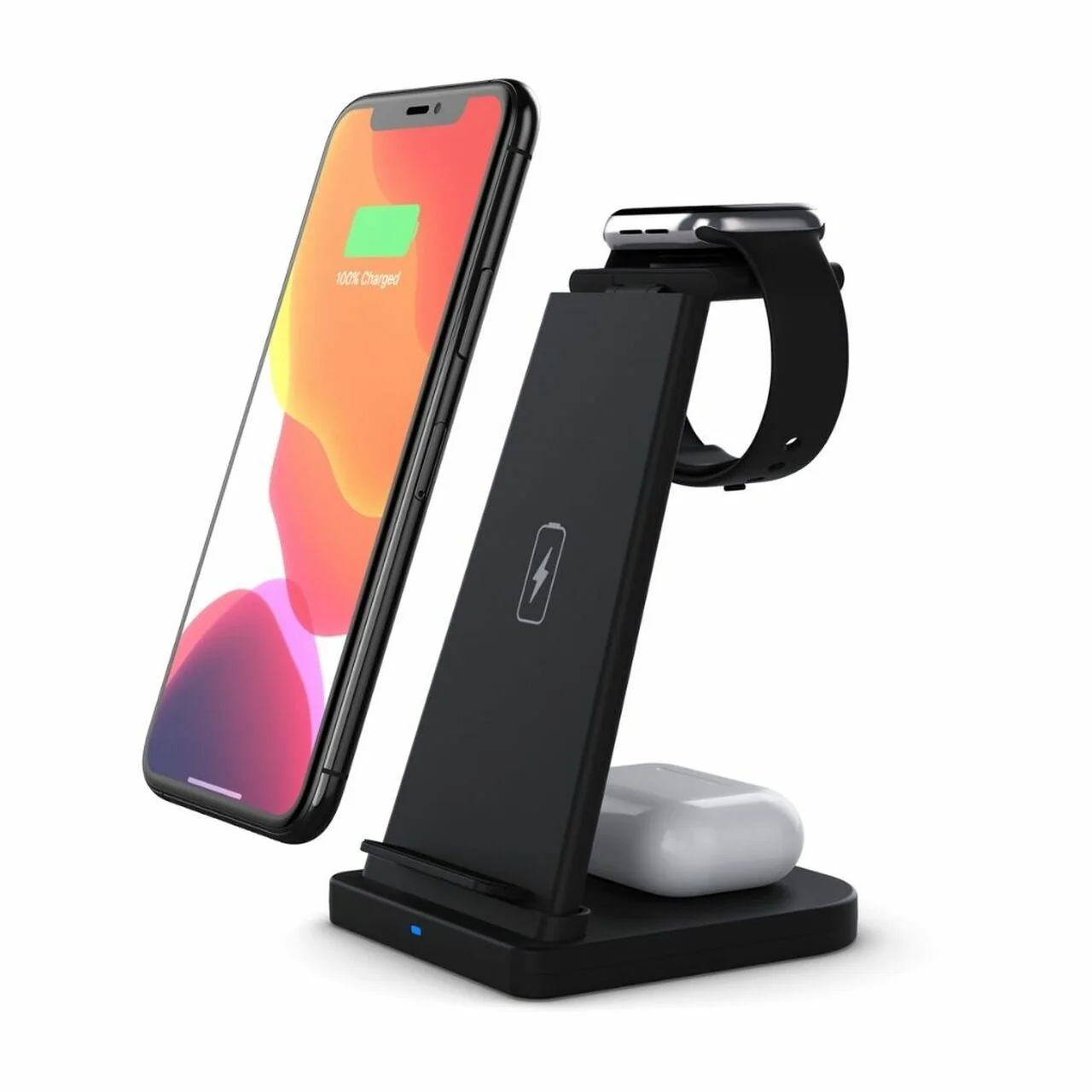 Verified 3-in-1 Fast Wireless Charging Stand for Phones Apple Watch AirPods Soft
