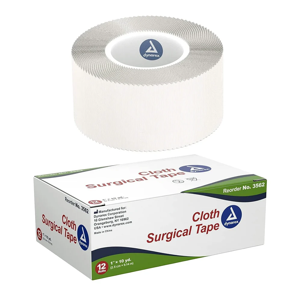 Stylish Dynarex Cloth Surgical Tape Rolls 1 In - 10 Yds for Securing Medical Dressings and Bandages 12Ea Recyclable