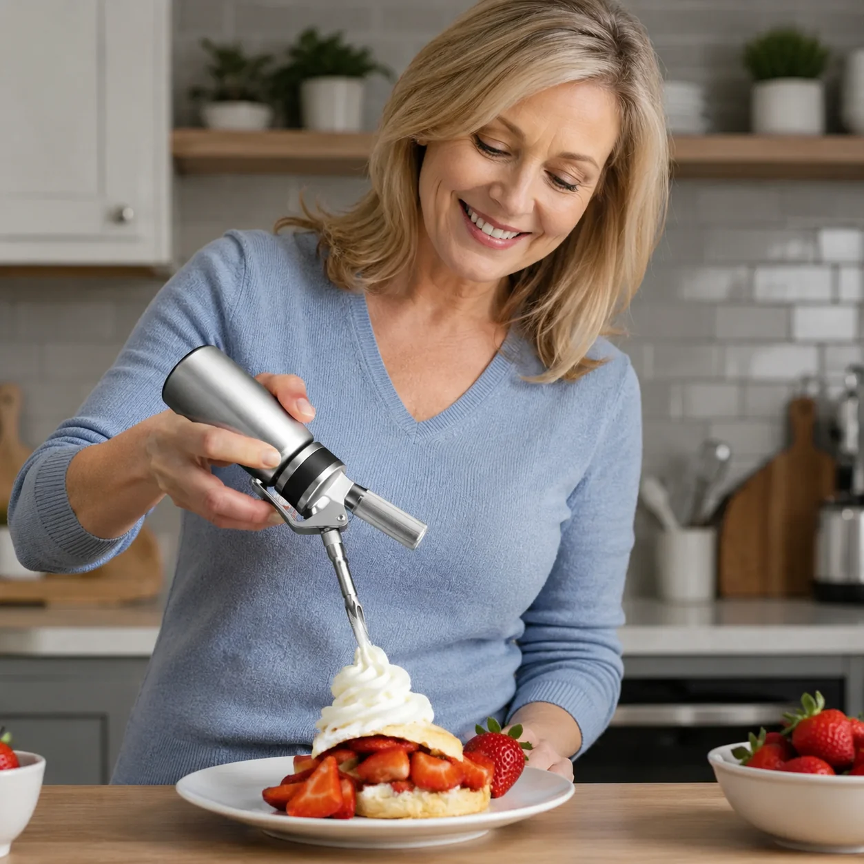 Advanced Professional Whipped Cream Maker Fresh Additive- Desserts Instantly Detailed