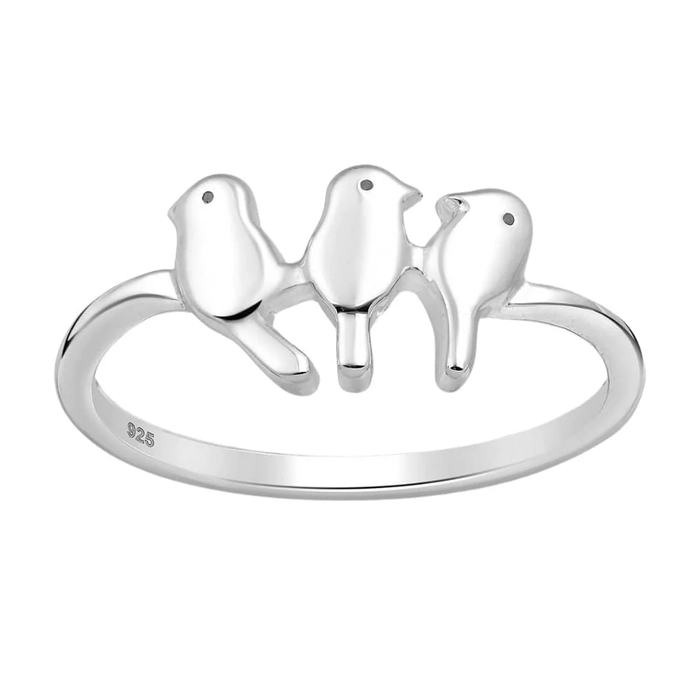 Safe Sterling Silver Birds Ring Premium Material