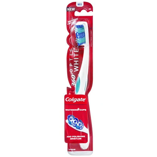 Breathable Colgate 360 Optic White Full Head Adult Toothbrush Medium - 1 Ea Original