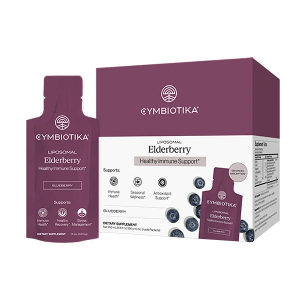 Eco-Friendly Cymbiotika Liposomal Elderberry Healthy Immune Support Blueberry Protects Body Against Flus and Viruses 0.5 15ml 26Ea Casual