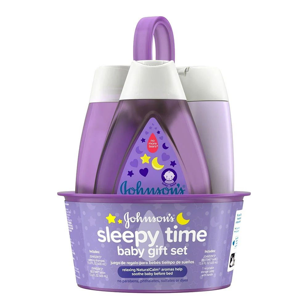 User-Friendly Johnsons Sleepy Time Relaxing Baby Gift Set with Baby Lotion Wash and Shampoo 3 Ea Proven