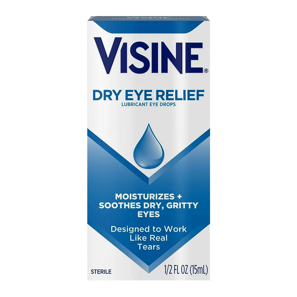 Classic Visine Dry Eye Relief Lubricating Eye Drops 0.5 Oz Convenient