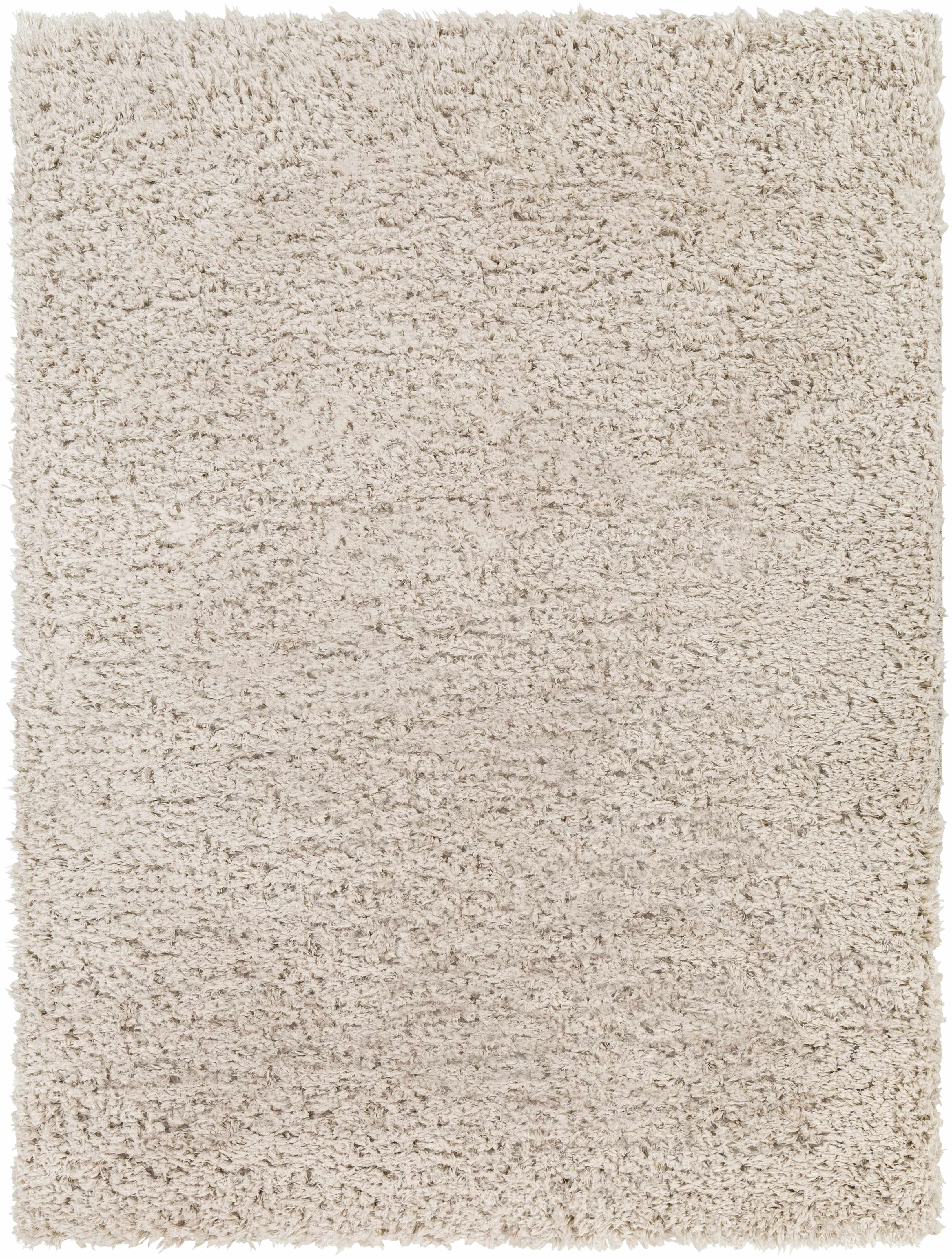Sustainable Siari Solid Oatmeal Shag Rug Enhanced